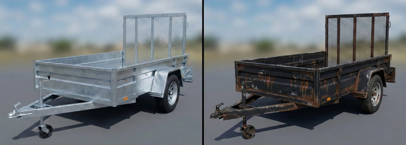 How Galvanized Trailers Compare to Black-Painted Frames