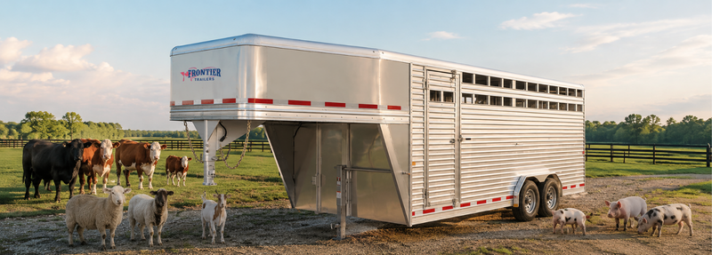 Frontier Livestock Trailers: Stock Trailer Size Guide for Cattle, Sheep, Goats, and Pigs